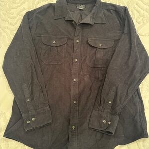 Filson Men’s Black Long sleeve Button-Up Shirt 100% cotton Alaskan Guide